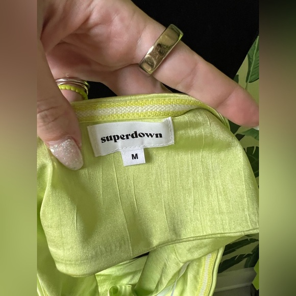 Superdown Karolyna Maxi Skirt Set Neon Citron Size M - Picture 8 of 10